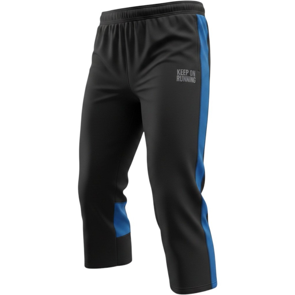 Crivit Womens Keep On Running 3/4 Leggings Black Blue Mesh Size M, NWT